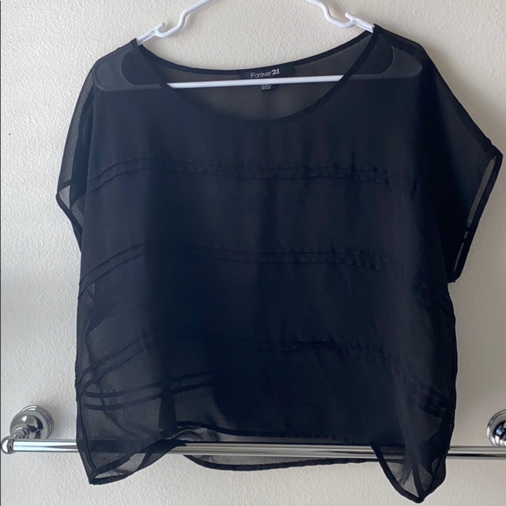 Forever 21 Black Sheer Blouse